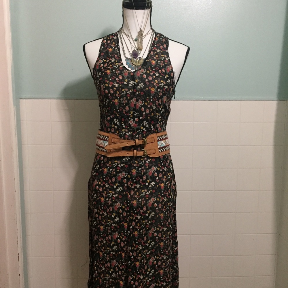 90's Vintage Italian Sisley Floral Dress - Picture 1 of 8